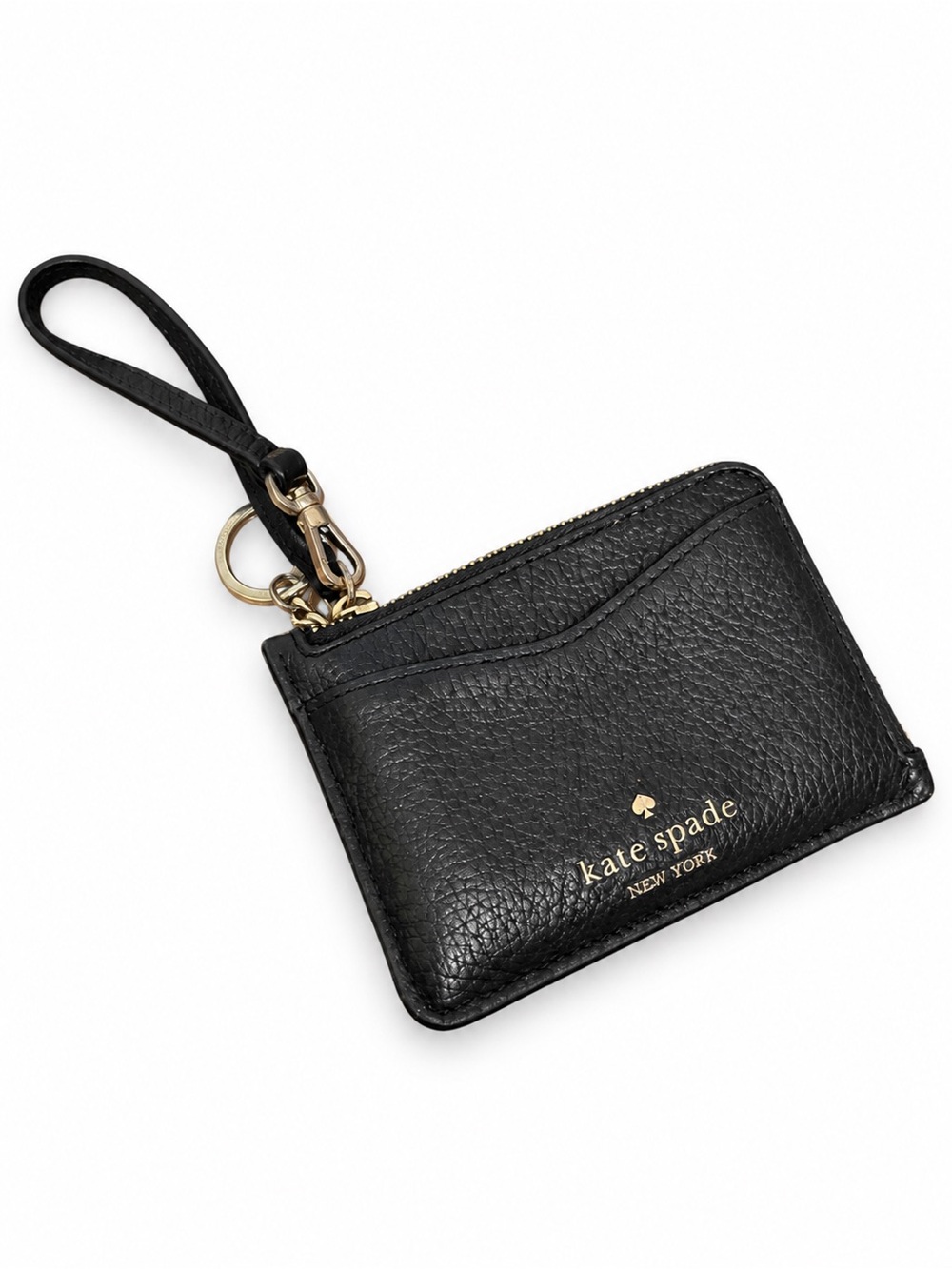 Kate Spade Black Pebbled Leather Cardholder Wristlet